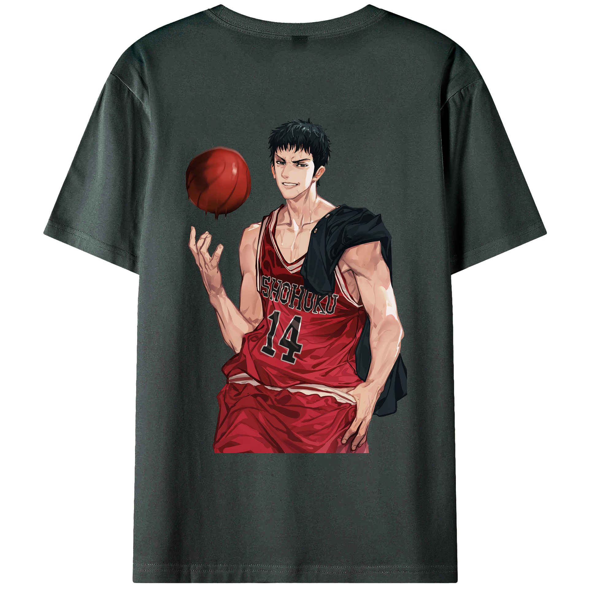 （画像用） SLAM DUNK／スラムダンク 綿100％ メンズ半袖Tシャツ（バックプリント） 通気性